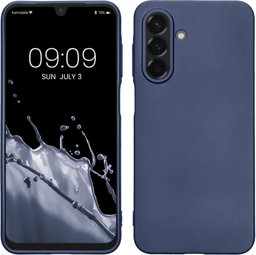 Vista 164 de kwmobile Funda compatible con Samsung Galaxy A12 - Funda protectora de silicona TPU suave y delgada - Azul Báltico