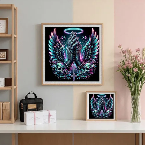 Vista 4 de ijbnhd Kits de Arte de Diamantes de Mano de Ángel para Adultos, Kit de Pintura de Diamantes de Alas de Ángel para Principiantes, Kit de Arte