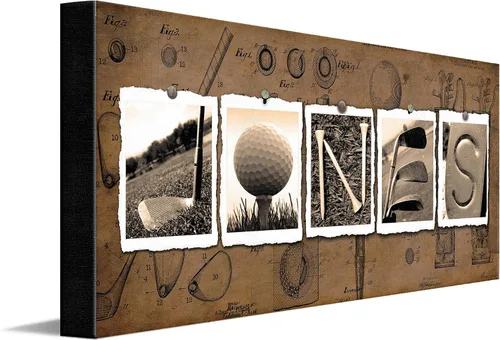 Vista 13 de Arte personalizado con nombre de golf: regalo personalizado perfecto y único para el golfista o entusiasta del golf