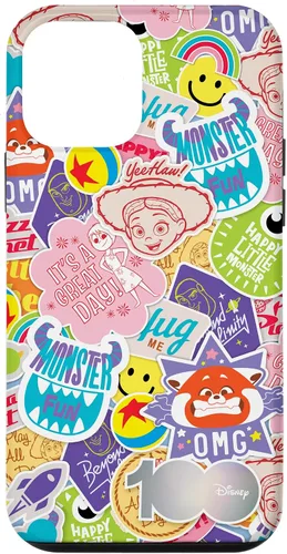 Vista 16 de Funda para iPhone 16 Disney 100 Pixar Happy Faces and Happy Stickers D100