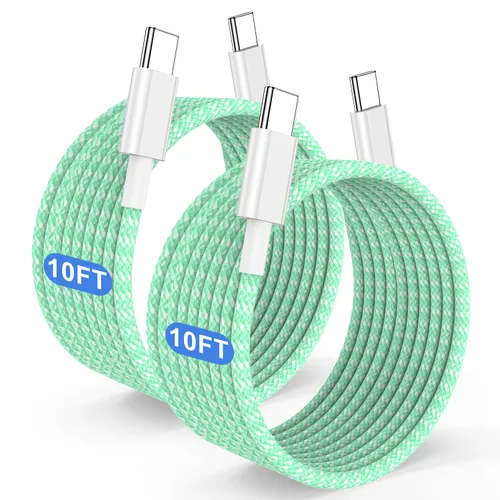 Vista 8 de Cable largo USB C a C de carga rápida de 10 pies, 60 W, cable de carga tipo C a C para Apple iPhone 17 Pro Max/17 Air/16 Pro Max/16/15 Plus/15 Pro