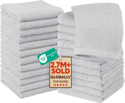 Vista 31 de Utopia Towels Juego de 12 paños de algodón – 100% algodón hilado en anillo, paños de franela de alta calidad, altamente absorbentes y suaves al