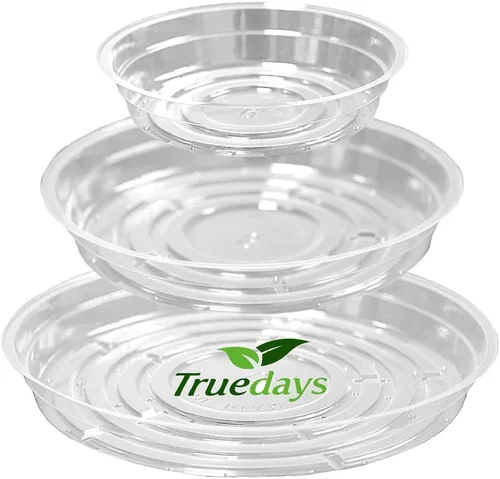 Vista 6 de TRUEDAYS 10 Inch 5 Pack Black Plant Saucers Flower Pot Tray Excellent for Indoor & Outdoor Plants
