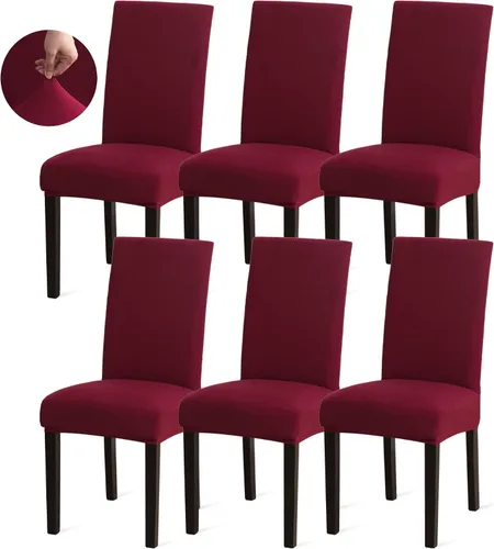 Vista 65 de Sufdari Juego de 2 fundas para sillas de comedor, fundas para sillas de cocina, fundas para sillas Parsons, protectores de sillas de elastano