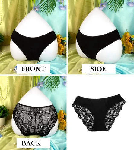 Vista 6 de Ropa interior sexy para mujer, sin costuras, suave, de encaje, hipster, para mujer, no se ve