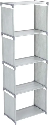 Vista 8 de JUOPZKENN Estanterías, estantería abierta, organizador de almacenamiento, estante de plástico para libros, estantería portátil vertical