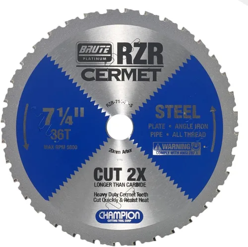 Vista 5 de Champion Cutting Tool Corp - Hoja de sierra circular de 5-3/8 pulgadas, 50T (RZR-538-50-ST), acero inoxidable