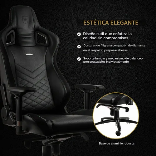 Vista 6 de Noblechairs - Sillas de oficina, sillas de gamers, Negro / Verde