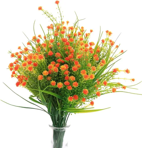 Vista 7 de JAKY-Global Flores artificiales Gypsophila Babysbreath - Ramo de plantas de agua falsas, 6 paquetes de plantas falsas, ramo de brida de boda