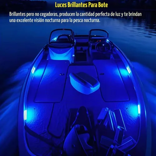 Vista 3 de Boaton Luces LED para pesca nocturna marina, luces interiores de cortesía para barco, sin necesidad de perforar, azul