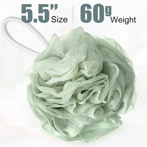 Vista 2 de Shellwei 32 esponjas de baño para ducha, 2.12 oz de carbón, grande, de malla, esponjoso, suave, para hombres y mujeres, con accesorios de baño
