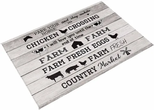 Vista 8 de Outdoor Rugs for Patio 5x8ft,Farm Animal Chicken Pig Cow Horse Indoor Outdoor Area Rug Floor Carpet Washable Camping Mats for Deck Backyard Porch