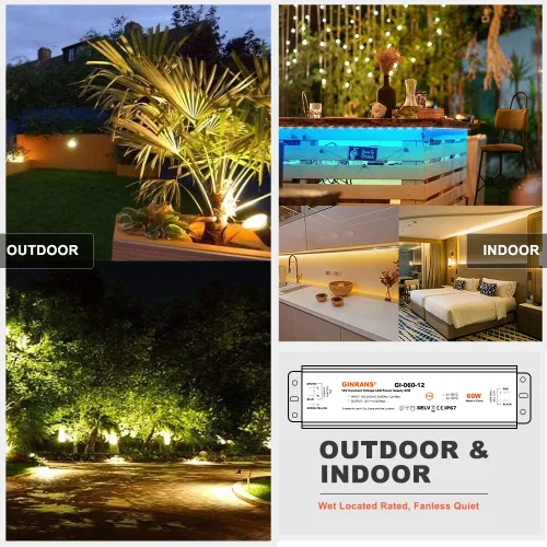 Vista 6 de Transformador de fuente de alimentación de LED de voltaje constante impermeable IP67 de 60W, entrada universal de 100-240V CA con enchufe, salida