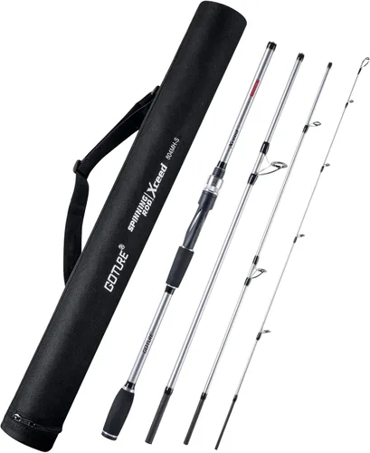 Vista 10 de Goture Cañas de Pescar de Viaje, Caña de Pescar de 4 Piezas con Estuche/Bolsa, Caña de Casting/Spinning, Caña Baitcasting Ultraligera de 7 Pies