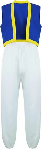 Vista 2 de LILLIWEEN Disfraz de superhéroe para hombre, chaleco y pantalones de cosplay para adultos, disfraz de Halloween