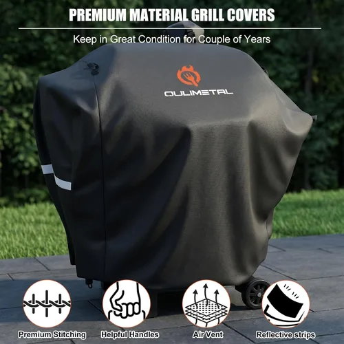 Vista 6 de Cubierta de parrilla de pellets para Camp Chef Serie 24 – DLX 24 Premium Smoker Cover impermeable y 600D resistente para Camp Chef Woodwind 24