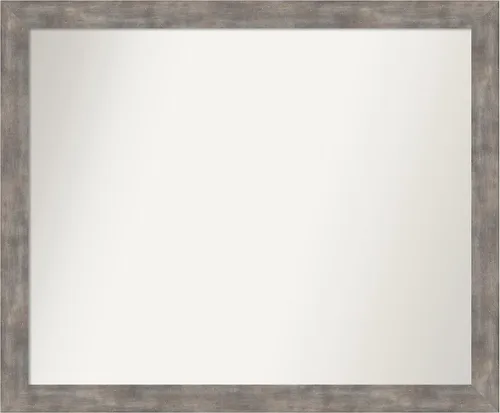Vista 29 de Amanti Art Silver Bathroom Mirror for Over Sink, 26x45 Custom Made Marred Pewter Rectangle Vanity Mirror, Oversize Casual Wood Frame, Hangs Estaño