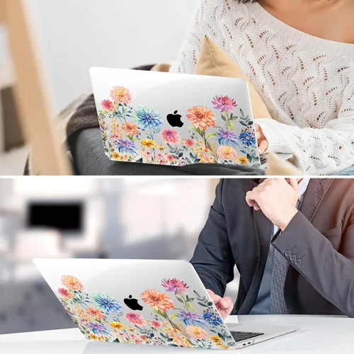 Vista 8 de TWOLSKOO para MacBook Air de 13 pulgadas, funda 2021 2020 2019 2018 modelo A2337 M1 A2179 A1932 con pantalla Retina y Touch ID, cubierta rígida