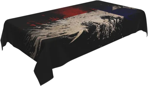 Vista 2 de Auda Mantel rectangular con símbolo de la bandera del estado de Texas, resistente a la decoloración, mantel para decoración de mesa de boda