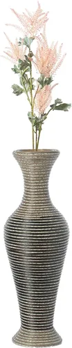 Vista 15 de Jarrón artificial de ratán de 38 pulgadas de alto en elegante color beige, pieza de declaración para decoración de sala de estar, entrada o pasillo