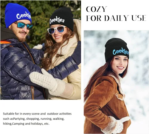 Vista 7 de Gorro de invierno para hombre, gorro de punto holgado para mujer, gorro de esquí cálido