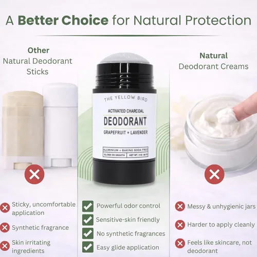 Vista 3 de Desodorante de magnesio para hombres y mujeres, desodorante natural, fabricado en Estados Unidos, sin aluminio y bicarbonato de sodio. Protección