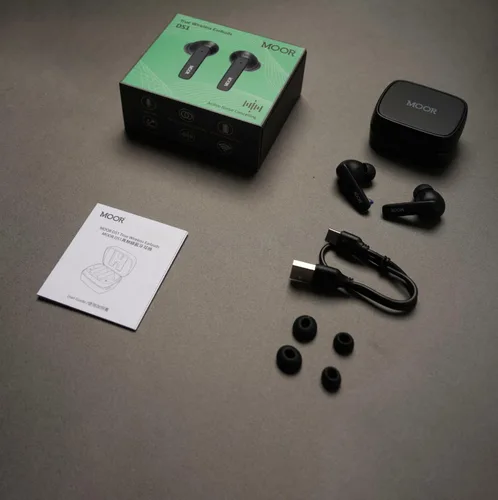 Vista 10 de MOOR Auriculares inalámbricos Bluetooth, auriculares con cancelación de ruido con graves profundos, ANC híbrido, modo de transparencia, IPX5
