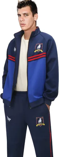 Vista 2 de Disfraz de entrenador de fútbol para hombre, chaqueta azul, pantalones, chándal, traje de fútbol, ropa deportiva, para Halloween, cosplay