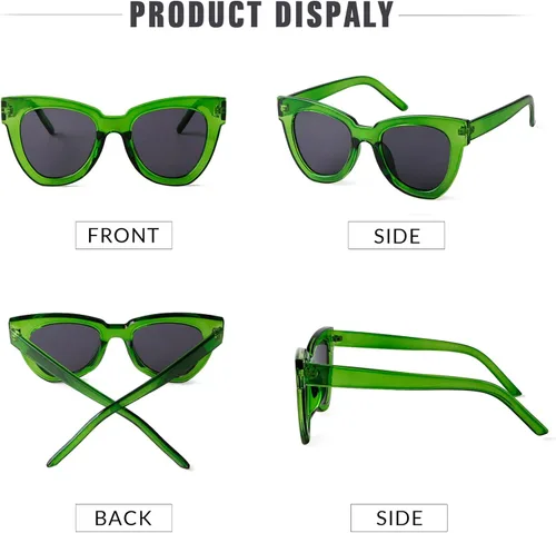 Vista 4 de GIFIORE Gafas de sol cuadradas de gran tamaño para mujer de los años 70 estilo retro de moda de Sol negro