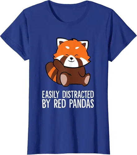 Vista 48 de Red Panda Love Easily Distracted By Red Pandas T-Shirt Asphalt Grey