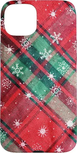 Vista 9 de Green Red Christmas Plaid Winter Snowflakes Case for iPhone 16