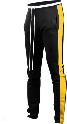 Vista 18 de SCREENSHOT-Track Pants S41700 Mens Premium Slim Athletic Fitness Lifestyle Workout Bottoms - Classic Fit S41700 Bk/Pu