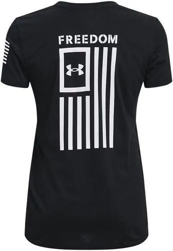 Vista 5 de Under Armour - Camiseta con el texto en inglés Freedom con dibujo de bandera para mujeres