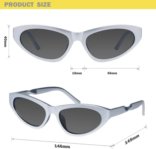 Vista 4 de mosanana Y2K Cat Eye - Lentes de sol modernos para mujeres y hombres, modelo KELSEY