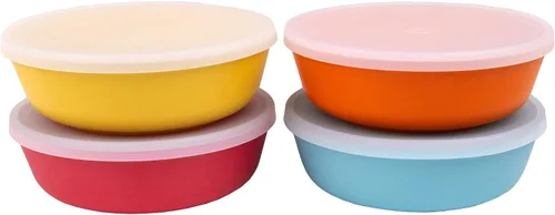 Vista 20 de WeeSprout Cuencos de bambú para niños con tapas, juego de cuatro cuencos de tamaño para niños 10 oz, para cereales, sobras y bocadillos, aptos