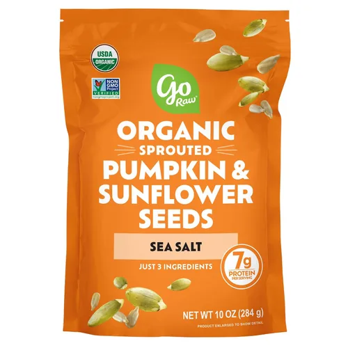 Vista 8 de Semillas germinadas y orgánicas mixtas Go Raw, 13 oz, sin sal, Keto, Kosher, superalimento