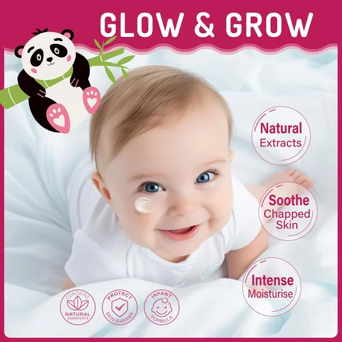 Vista 2 de Crema facial para niños, crema hidratante calmante para bebés, nutritiva e hidratante, fórmula suave con manteca de karité, manzanilla, ligera