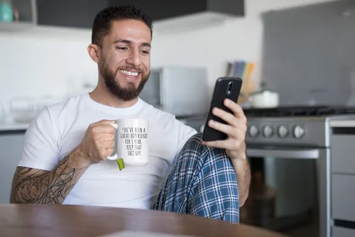 Vista 7 de 1 Año Aniversario Novio Taza Regalo divertido para Bf Él 1er Fechado Primer año Relación Pareja Juntos Café Té Taza