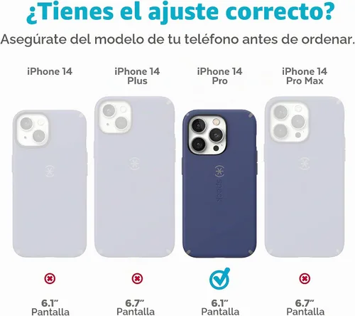 Vista 2 de Speck Funda delgada para iPhone 14 Pro, protección contra caídas, resistente a los arañazos, tacto suave para iPhone 14 Pro de 6.1 pulgadas, doble