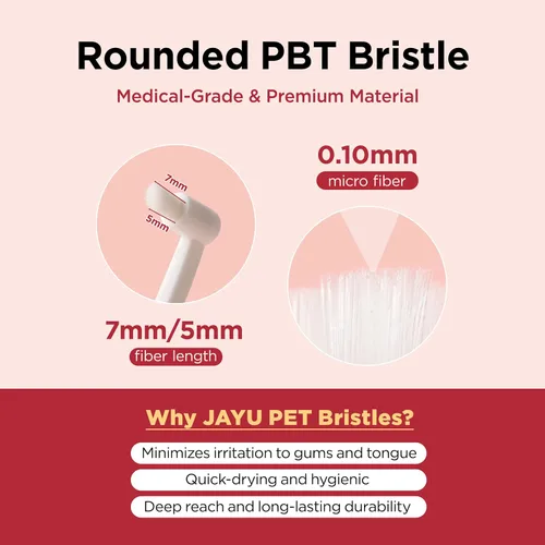 Vista 6 de JAYU PET Cepillo de Cuidado Dental (Cerdas de Borde) 1 unidad - Cepillo de Dientes para Perro con Cabeza Micro Redonda, Cepillo de Dientes