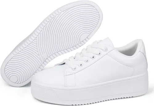Vista 5 de JABASIC Zapatos deportivos de moda para mujer, con cordones, elegantes y cómodos para caminar