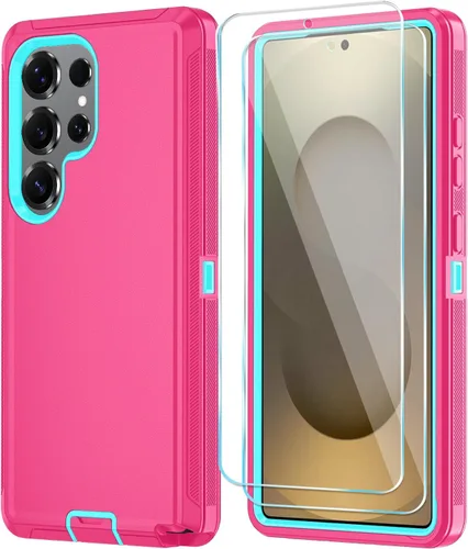 Vista 60 de ONOLA Funda compatible con Samsung Galaxy S24 Ultra con protector de pantalla HD, resistente a los golpes y a las caídas, funda de 3 capas