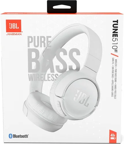 Vista 9 de JBL Tune 510BT: Audífonos inalámbricos con sonido Purebass, color blanco