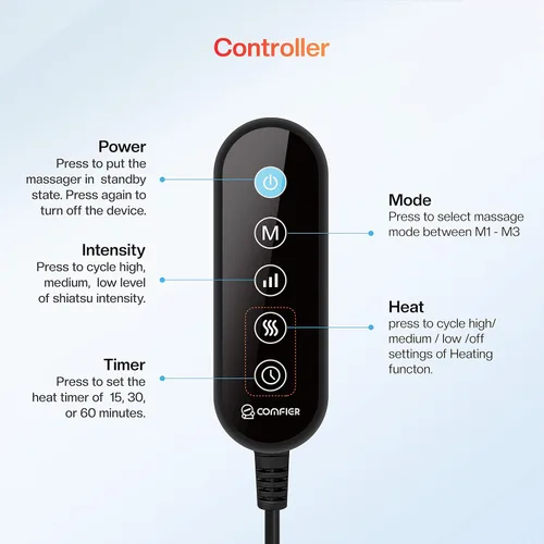 Vista 7 de COMFIER Shiatsu - Masajeador de pies con calor, masajeador de pies y espalda 2 en 1, máquina masajeador de pies para fascitis plantar, neuropatía