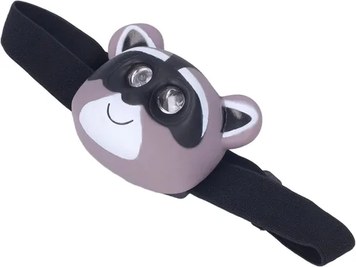 Vista 5 de Hilitand Linterna frontal para niños, linterna LED con aspecto de mapache con modo de luz ajustable para camping, senderismo, lectura y fiestas