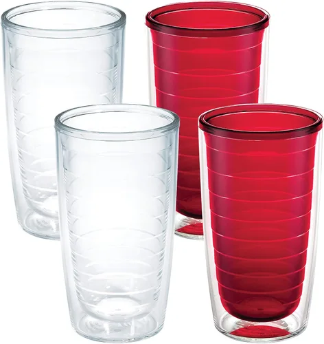 Vista 29 de Tervis Vaso aislado de mesa transparente y colorido fabricado en Estados Unidos con doble pared, taza de viaje que mantiene las bebidas frías