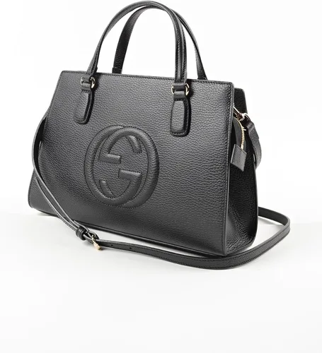Vista 3 de Gucci Soho - Bolso de hombro de piel con estructura negra