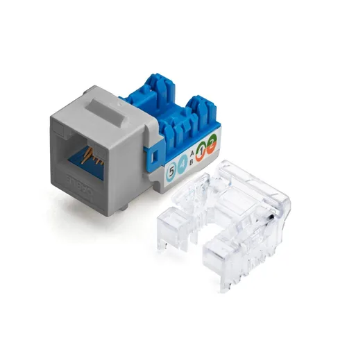 Vista 26 de TRUE CABLE Conector Keystone Cat5e, sin blindaje (UTP), perforado de 90 grados, PoE++ (4PPoE) 100W, certificación UL, verificado ETL, certificado
