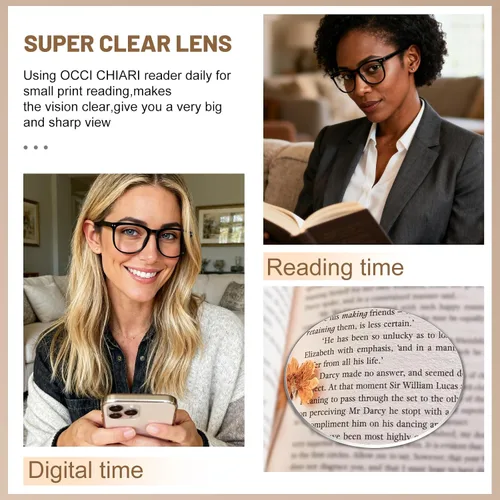 Vista 3 de OCCI CHIARI Oversized Reading Glasses for Women Wide Frame Readers