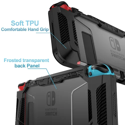 Vista 4 de PiMivco Dockable Case for Nintendo Switch 2017,Protective Case Compatible for Nintendo Switch and Joy-Con Controller ,TPU Grip Cover with
